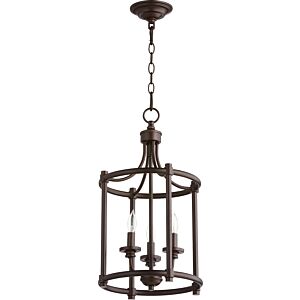 Rossington Three Light Entry Pendant in Oiled Bronze by Quorum International