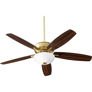 Breeze 2-Light 52" Hanging Ceiling Fan in Aged Brass