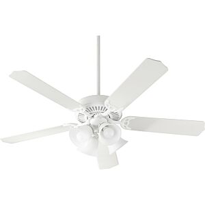 Capri IX 4-Light 52" Hanging Ceiling Fan in Studio White w with Satin Opal