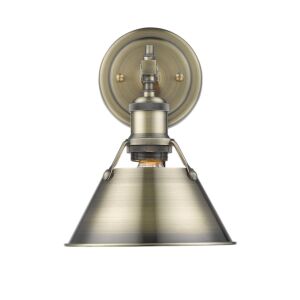 Orwell AB One Light Bath Vanity in Aged Brass by Golden