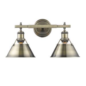 Orwell AB 2-Light Bathroom Vanity Light in Aged Brass