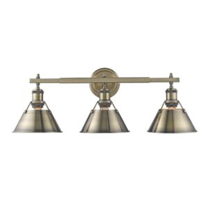 Orwell AB 3-Light Bathroom Vanity Light in Aged Brass