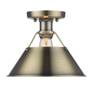 Orwell AB One Light Flush Mount in Aged Brass by Golden