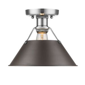 Orwell PW One Light Flush Mount in Pewter by Golden