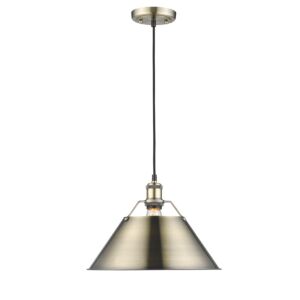 Orwell AB 1-Light Pendant in Aged Brass