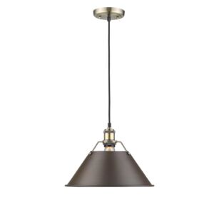 Orwell AB 1-Light Pendant in Aged Brass