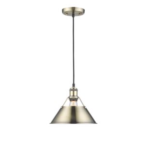 Orwell AB 1-Light Pendant in Aged Brass