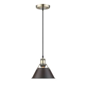 Orwell AB 1-Light Mini Pendant in Aged Brass