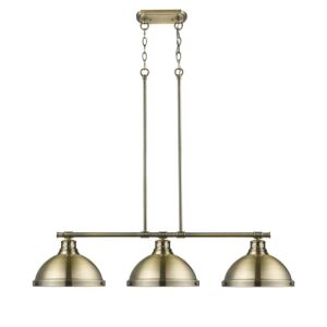 Duncan  Linear Pendant in Aged Brass by Golden Lighting