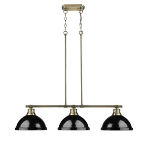 Duncan  Linear Pendant in Aged Brass by Golden Lighting