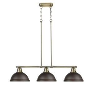 Duncan  Linear Pendant in Aged Brass by Golden Lighting