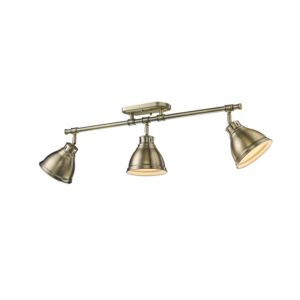 Duncan  Semi Flush Mount in Aged Brass by Golden Lighting