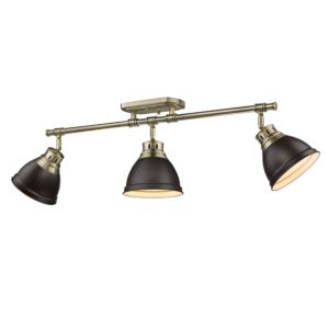 Duncan  Semi Flush Mount in Aged Brass by Golden Lighting