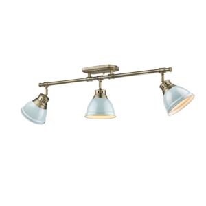 Duncan  Semi Flush Mount in Aged Brass by Golden Lighting