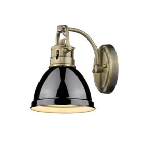 Duncan  Bathroom Vanity Light in Aged Brass by Golden Lighting