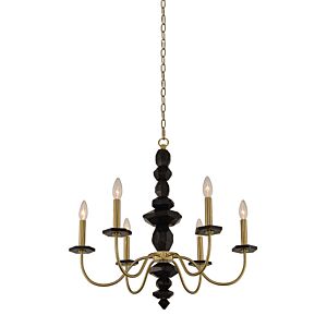 Piedra  Chandelier in Brushed Brass by Allegri