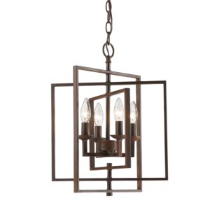 4-Light Pendant in Rubbed Bronze