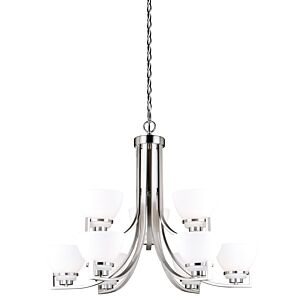 Metropolis 9-Light Chandelier in Satin Nickel