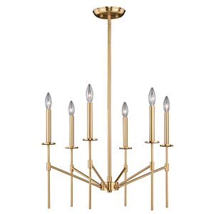 Kedzie 6-Light Chandelier in Natural Brass