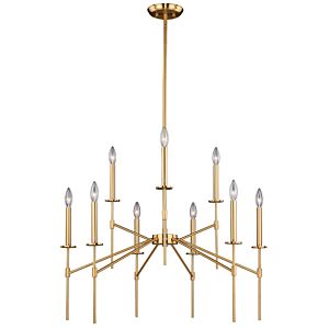 Kedzie 9-Light Chandelier in Natural Brass