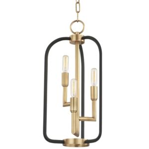 Angler 3-Light Chandelier in Aged Brass