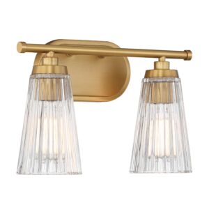 Chantilly Two Light Bathroom Vanity in Warm Brass by Savoy House