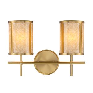 Camden Two Light Bathroom Vanity in Warm Brass by Savoy House