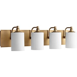 Celeste 4-Light Bathroom Vanity Light in Aged Brass