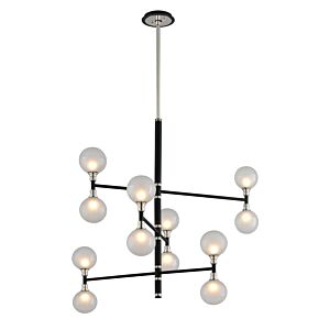 Andromeda 12 Light Chandelier in Textured Black & Polish Nickel by Troy Lighting