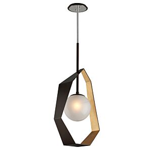 Origami One Light Pendant in Bronze With Gold Leaf by Troy Lighting