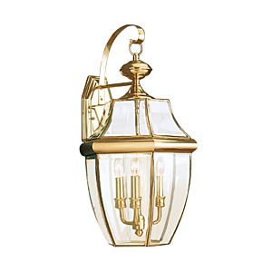 Generation Lighting Lancaster 3-Light 23 Outdoor Wall Light in Polished Brass