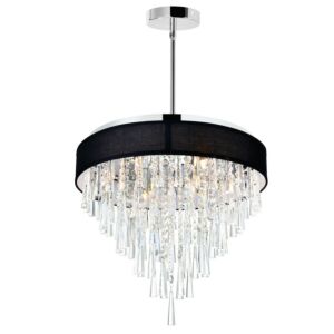 Franca Eight Light Chandelier in Black by CWI Lighting