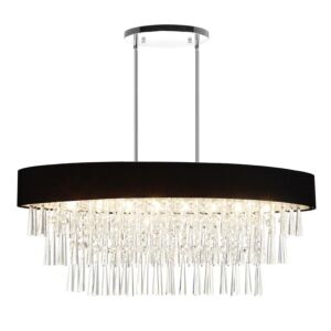 Franca Eight Light Chandelier in Black by CWI Lighting