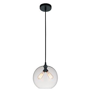 Glass 2-Light Mini Pendant in Black