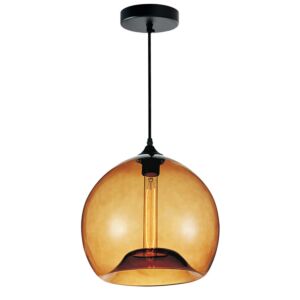 Glass One Light Mini Pendant in Black by CWI Lighting