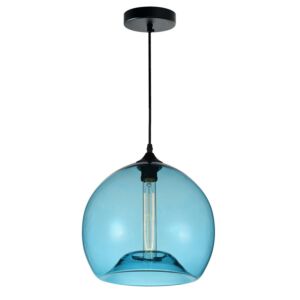 Glass One Light Mini Pendant in Black by CWI Lighting