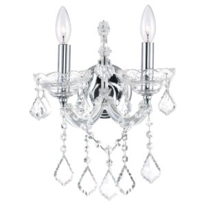 Maria Theresa Two Light Wall Sconce in Chrome by CWI Lighting