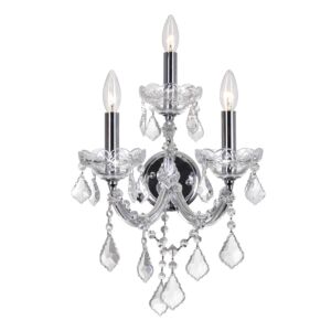 Maria Theresa Three Light Wall Sconce in Chrome by CWI Lighting