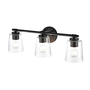 3-Light Bathroom Vanity Light in Matte Black