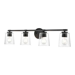 4-Light Bathroom Vanity Light in Matte Black