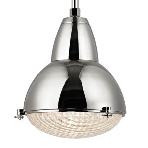 Belmont One Light Pendant in Polished Nickel by Hudson Valley