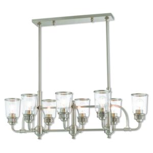 Lawrenceville 8-Light Linear Chandelier in Brushed Nickel