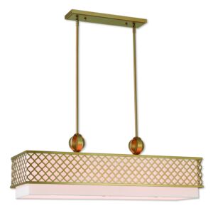 Arabesque 6-Light Linear Chandelier in Soft Gold