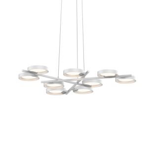 Light Guide Ring 9-Light LED Pendant in Satin White