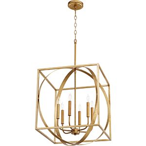 Soft Contemporary Pendant in Gold Leaf