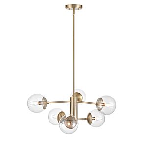 6-Light Chandelier in Modern Gold