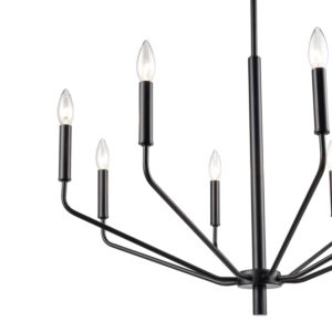 Laurell 8-Light Chandelier in Matte Black