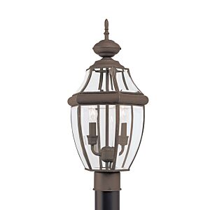 Lancaster 2-Light Outdoor Post Lantern in Antique Bronze