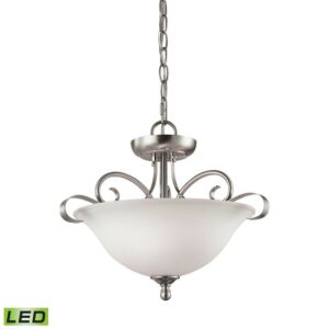 Brighton LED Semi Flush Mount in Brushed Nickel by ELK Home