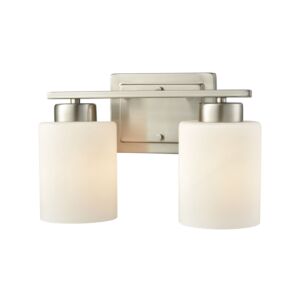 Summit Place 2-Light Bathroom Vanity Light in Brushed Nickel